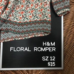 Floral long sleeve romper